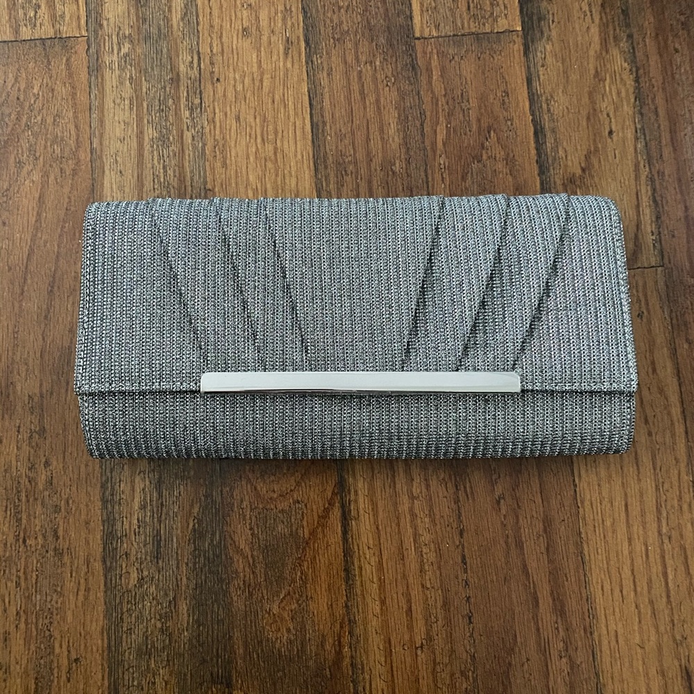 Silver Metallic Cocktail Clutch